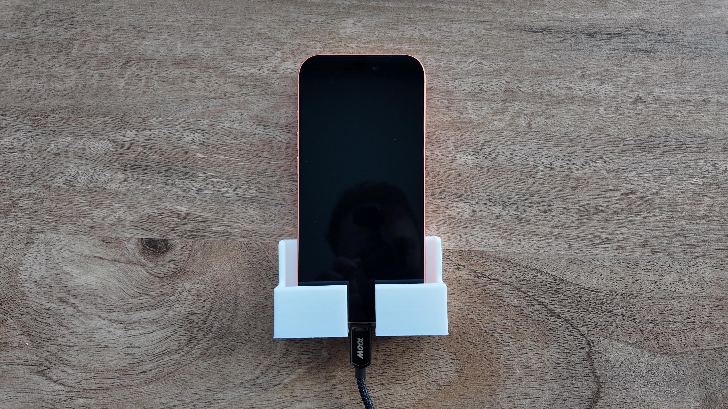 Camper Van Wall Phone Mount with Charging Gap | Screw-On Wall Phone Holder | RV & Caravan Phone Dock | Vanlife Storage Accessory