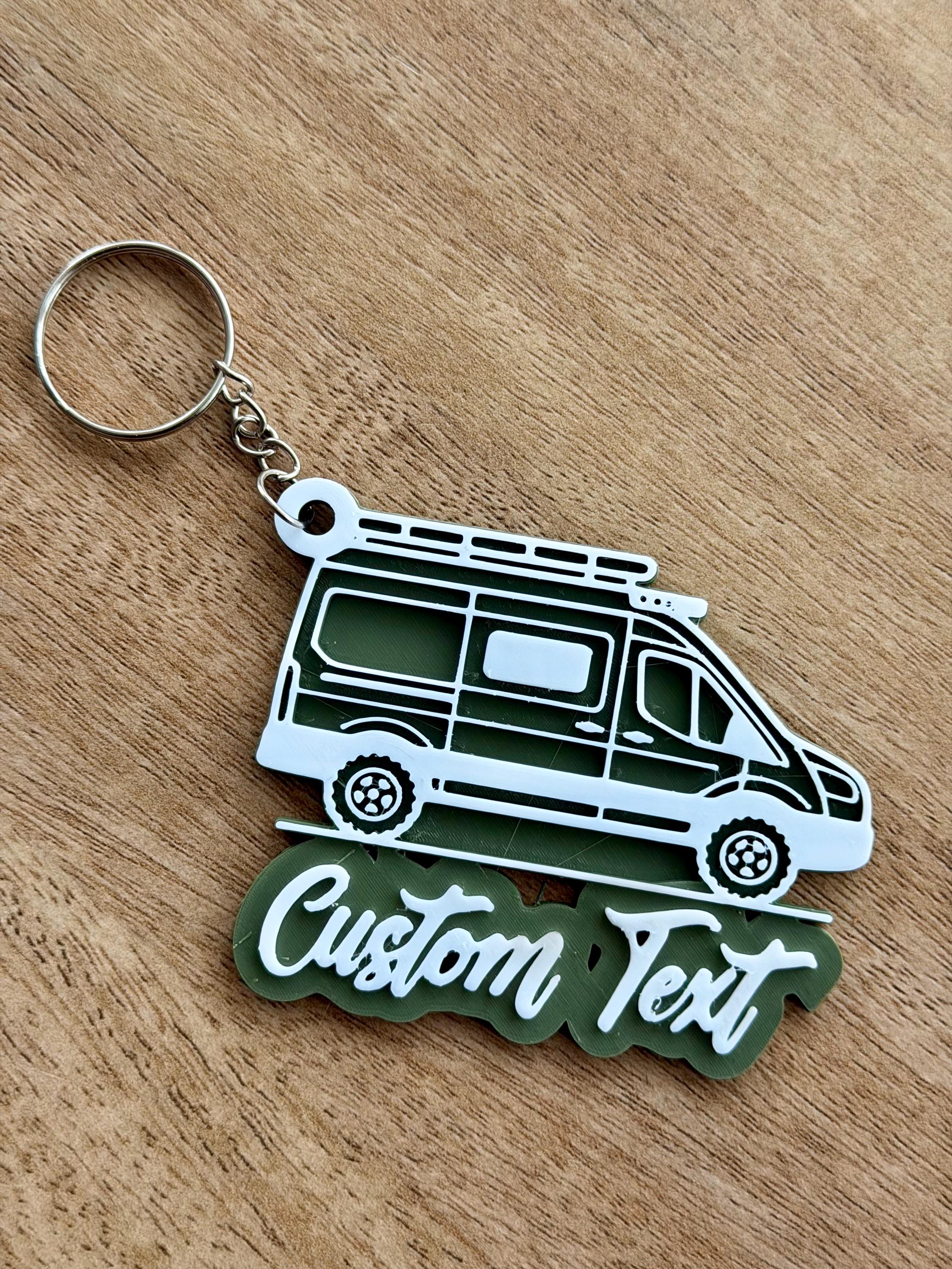 Ford Transit Camper Keychain – Vanlife Gift | Custom Name Keyring for Camper Enthusiasts